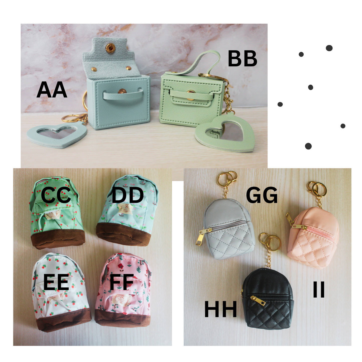 Keychain (Knitted art w/ mini bag)