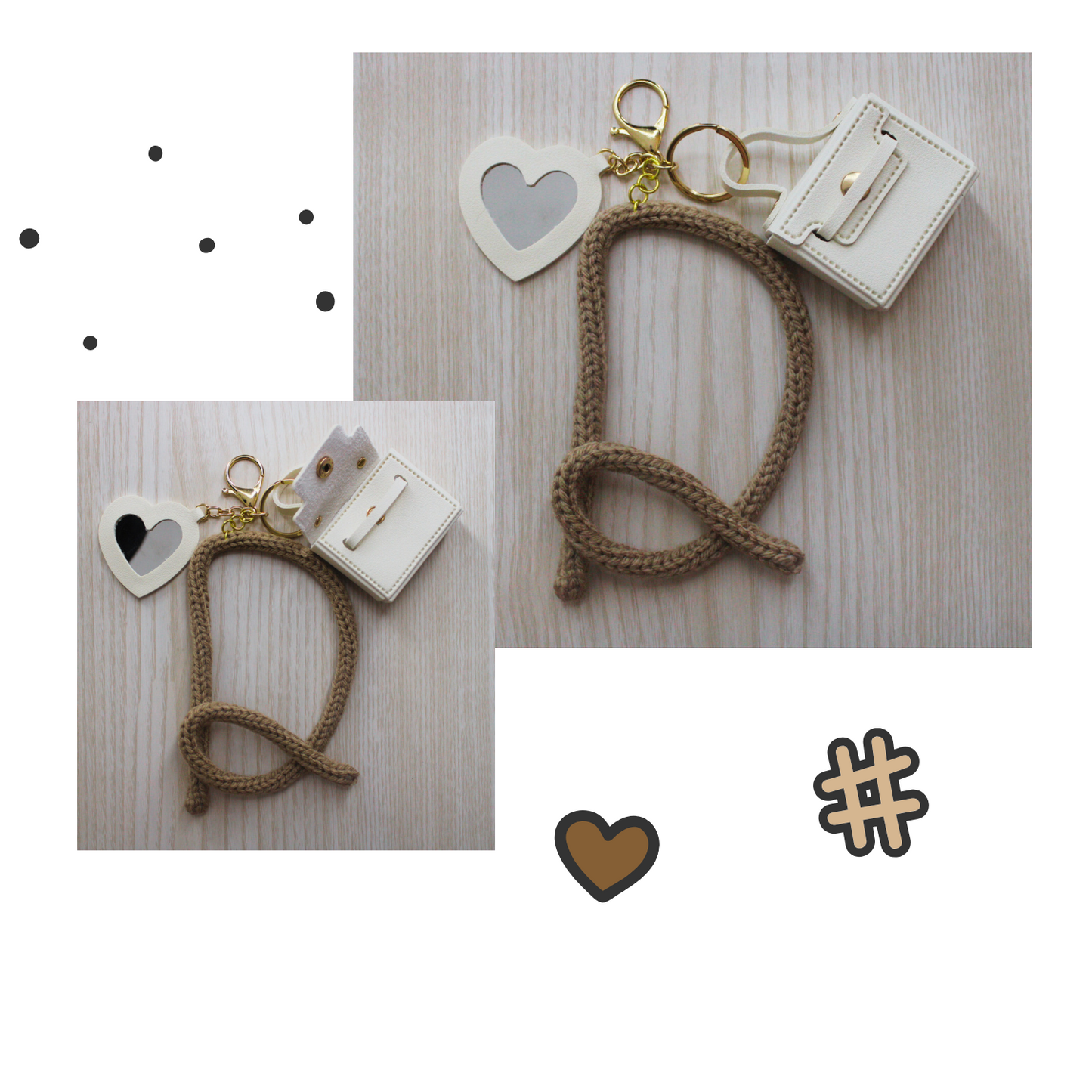 Keychain (Knitted art w/ mini bag)