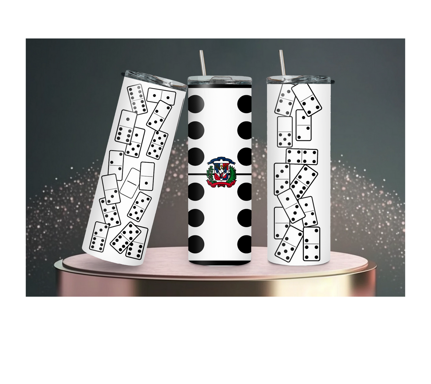 Dominoes w/ Dominican Symbol (20oz tumbler)